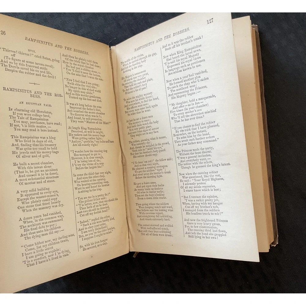 Vintage‎ 1883 John G Saxe Poems Poetical Works Hardcover Houghton Mifflin Book